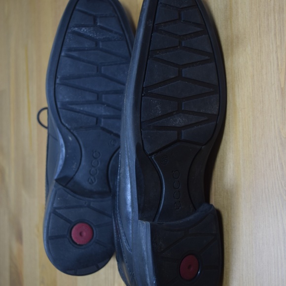 ECCO Men's Black Leather Lace Up Dress Shoes 46 12 - Picture 5 of 8